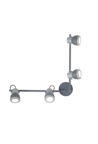 NETTO WALL MOUNTED LUMINAIRE 4×GU10 METALLIC CEMENT SHADE 68×10×19CM INKA