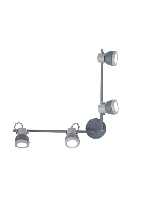 NETTO WALL MOUNTED LUMINAIRE 4×GU10 METALLIC CEMENT SHADE 68×10×19CM INKA