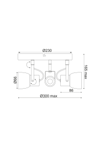 АПЛИК 3ΧGU10 МЕТАЛ + ЦИМЕНТ Φ23ΧΗ16,5CM PEPPER