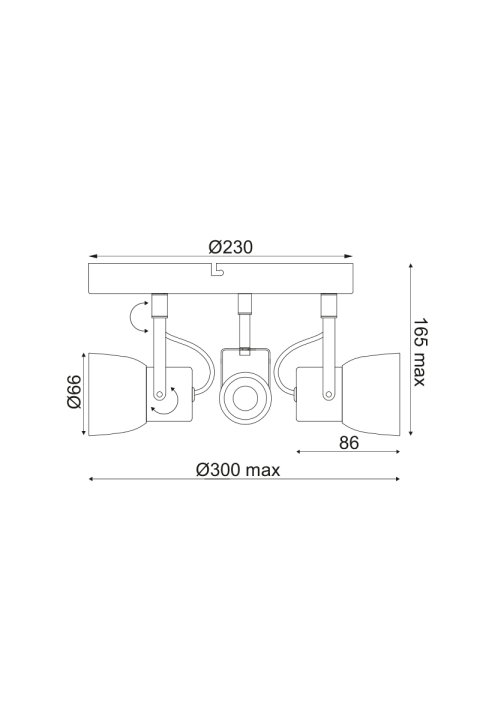 АПЛИК 3ΧGU10 МЕТАЛ + ЦИМЕНТ Φ23ΧΗ16,5CM PEPPER