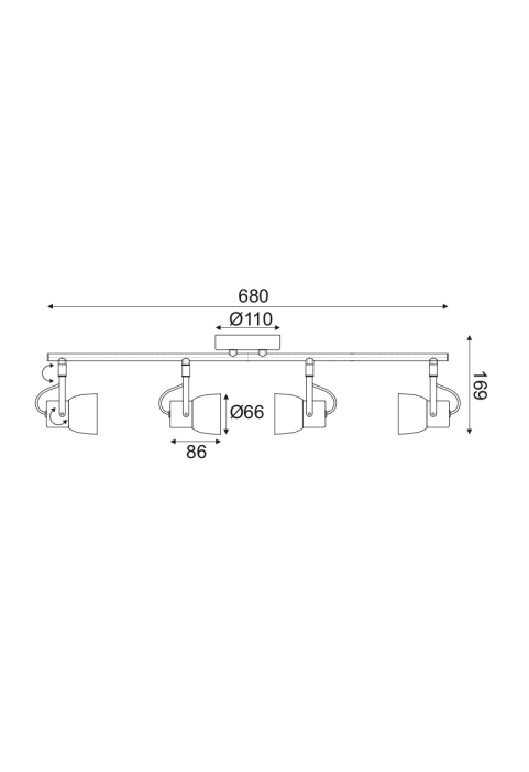 СПОТ 4ΧGU10 МЕТАЛ + ЦИМЕНТ 68,5Χ11ΧΗ18CM PEPPER