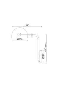 АПЛИК 1ΧΕ27 ЗА СТЕННА МЕТАЛНО 25Χ30ΧΗ42CM OCEANUS