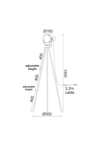 ЛАМПИОН 1ΧΕ14 ЧЕРНО МЕТАЛНО+СТЪКЛО  56Χ56ΧΗ145CM HARLEY