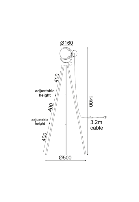 ЛАМПИОН 1ΧΕ14 МЕСИНГ  МЕТАЛ + СТЪКЛО 56Χ56ΧΗ145CM HARLEY