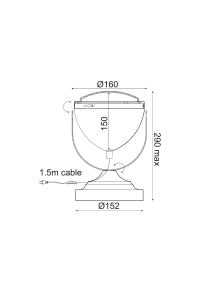 НАСТОЛНА ЛАМПА 1ΧΕ14  ЧЕРНО МЕТАЛНО+СТЪКЛО Φ15,2ΧΗ24,7CM HARLEY