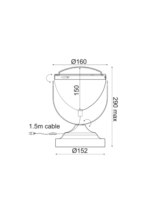 НАСТОЛНА ЛАМПА 1ΧΕ14 ЧЕРНО МЕТАЛНО+СТЪКЛО Φ15,2ΧΗ24,7CM HARLEY
