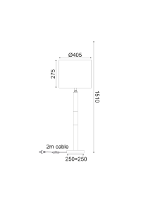 ЛАМПИОН 1ΧΕ27 МЕСИНГ  МЕТАЛ+БЯЛ АМПАЗУР  Φ43ΧΗ153CM LUXOR