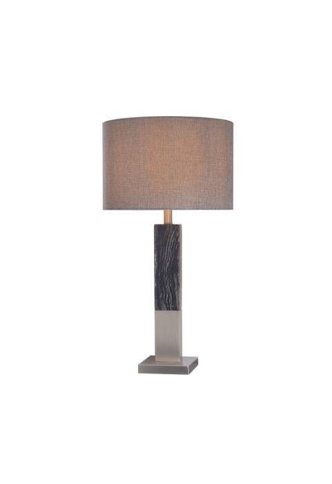 НАСТОЛНА ЛАМПА  1ΧΕ27 МЕТАЛ НИКЕЛ+СИВО АМПАЗУР Φ38ΧΗ72CM LUXOR