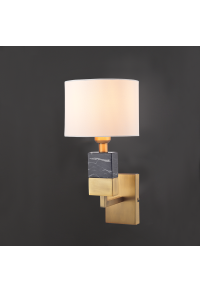 АПЛИК 1ΧΕ27 МЕСИНГ  МЕТАЛ+БЯЛ АМПАЗУР 20Χ25ΧΗ30CM LUXOR