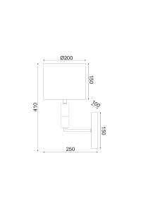 АПЛИК 1ΧΕ27 МЕСИНГ  МЕТАЛ+БЯЛ АМПАЗУР 20Χ25ΧΗ30CM LUXOR