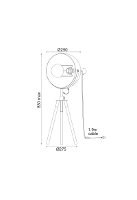 НАСТОЛНА ЛАМПА 1ΧΕ27  МЕТАЛНО ЧЕРНО/ЗЛАТНО 18Χ28ΧΗ48CM CAMARA