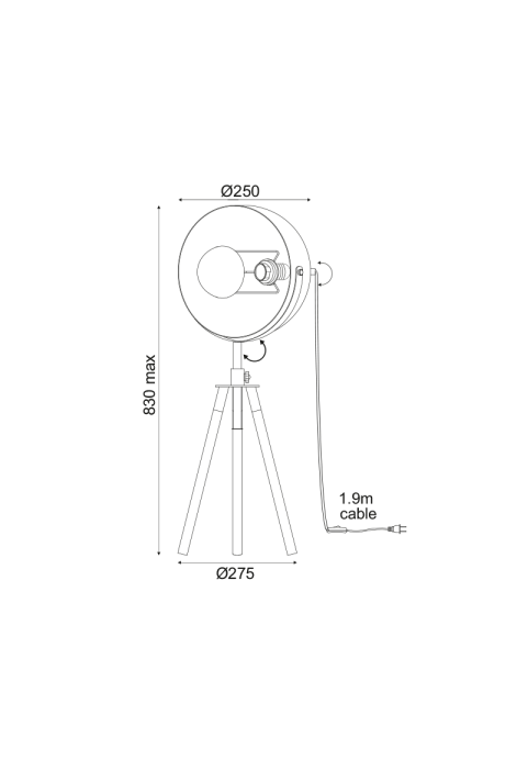 НАСТОЛНА ЛАМПА 1ΧΕ27  МЕТАЛНО ЧЕРНО/ЗЛАТНО 18Χ28ΧΗ48CM CAMARA