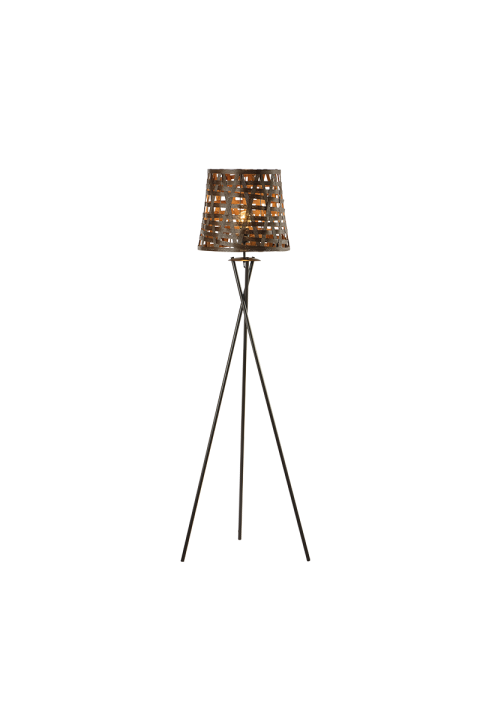 ЛАМПИОН 1ΧΕ27 МЕТАЛНО КАФЯВ/ТРЪСТИКА Φ38ΧΗ152CM AGATHA