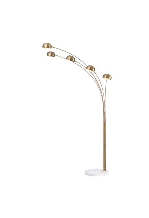 ЛАМПИОН 5ΧΕ27 МЕТАЛНО МЕСИНГ+МРАМОР 153Χ115ΧΗ198CM MARKELLA
