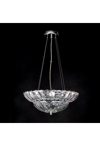 ПЕНДЕЛ L/F 4ΧΕ14 CRYSTAL+CHROME METAL Φ45ΧΗ100CM LUCA