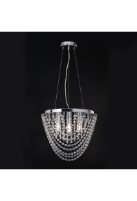NETTO PENDANT L/F 4ΧΕ14 CRYSTAL + CHROME METAL Φ40ΧΗ100CM MISSY