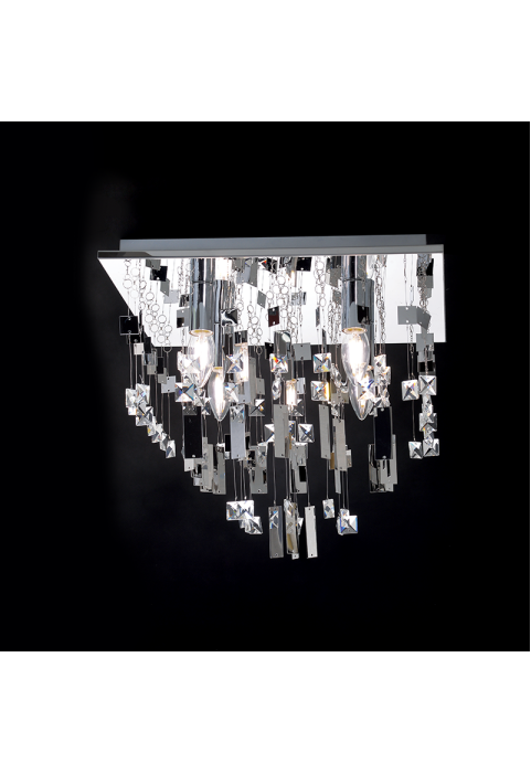 ПЛАФОН SOMER / CEILING LIGHT 4XE14 CHROME METAL 40X40XH32CM SOMER