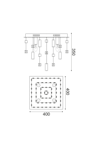 ПЛАФОН SOMER / CEILING LIGHT 4XE14 CHROME METAL 40X40XH32CM SOMER