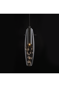 NETTO PENDANT LED 1X3W 3000K GLASS + COLOR METAL + CRYSTAL Φ10ΧΗ100CM VANI