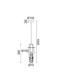 NETTO PENDANT LED 1X3W 3000K GLASS + COLOR METAL + CRYSTAL Φ10ΧΗ100CM VANI