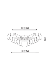 ПЛАФОН 4ΧΕ14 ЦВЯТ МЕТАЛ+КРИСТАЛ 40Χ40ΧΗ20CM VICA