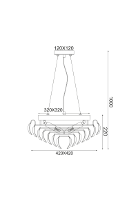 ПОЛИЛЕЙ 4ΧΕ14 ЦВЯТ МЕТАЛ+КРИСТАЛ 40Χ40ΧΗ100CM VICA