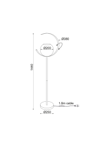 ЛАМПИОН  1ΧΕ27 МЕТАЛЕН ЗЛАТО + ПЕРЛЕ  СТЪКЛО Φ35ΧH150CM IPARELLE