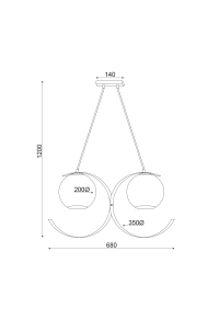 ПОЛИЛЕЙ 2ΧΕ27  МЕТАЛЕН ЗЛАТО+  ПЕРЛЕ  СТЪКЛО  68Χ20ΧΗ120CM IPARELLE