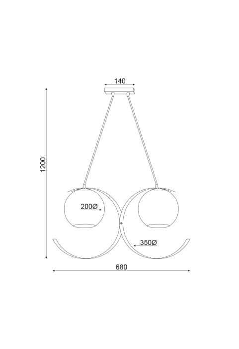 ПОЛИЛЕЙ 2ΧΕ27  МЕТАЛЕН ЗЛАТО+  ПЕРЛЕ  СТЪКЛО  68Χ20ΧΗ120CM IPARELLE
