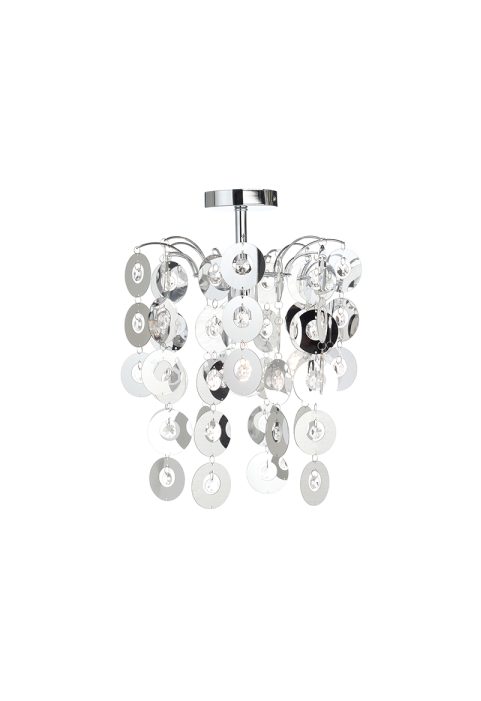 NETTO PENDANT 1XE27 ACRYLIC+ CHROME METAL Φ30ΧΗ46CM FAIDRA