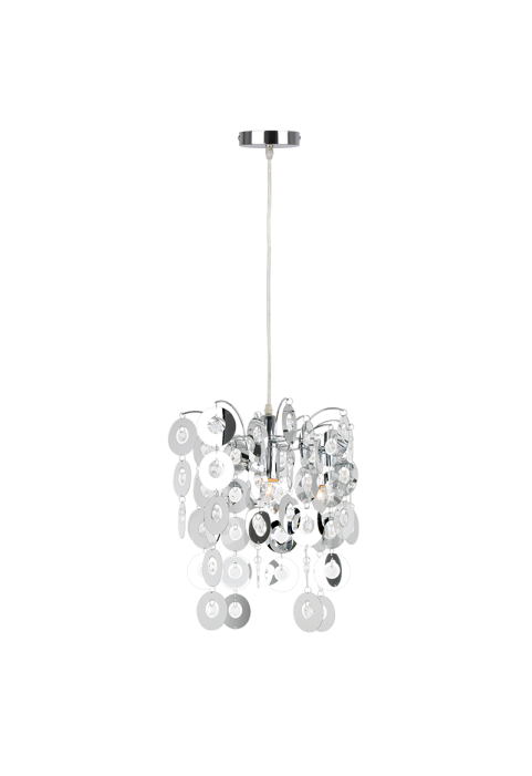 NETTO PENDANT 1XE27 ACRYLIC+ CHROME METAL Φ30ΧΗ130CM FAIDRA