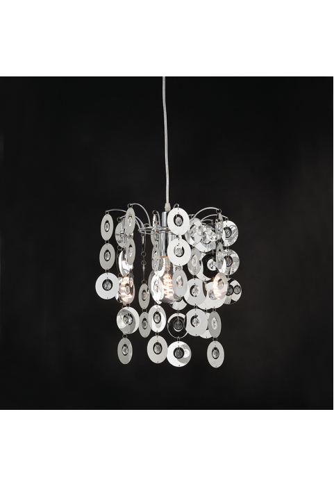 NETTO PENDANT 1XE27 ACRYLIC+ CHROME METAL Φ30ΧΗ130CM FAIDRA