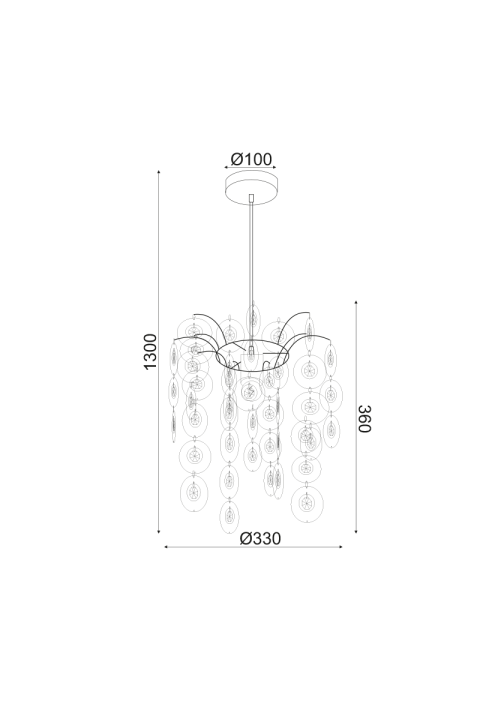 NETTO PENDANT 1XE27 ACRYLIC+ CHROME METAL Φ30ΧΗ130CM FAIDRA