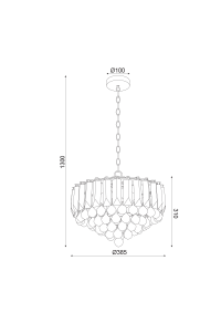 ПЕНДЕЛ GRAPPA / HANGING LAMP 3XE14 ACRYLIC+GOLDEN METAL Φ38,XH98CM GRAPPA