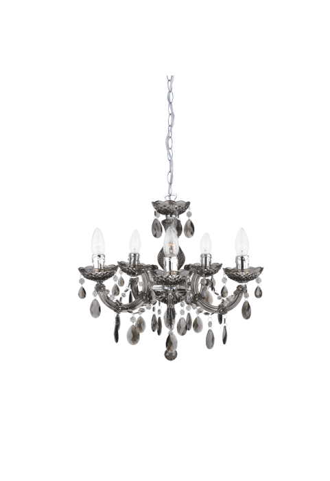 ПОЛИЛЕЙ NEFERTITI / PENDANT LAMP 5X14 ACRYLIC TINTED+CHROME METAL Φ46XH122CM NEFERTITI