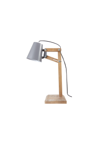 NETTO TABLE LIGHTING 1ΧΕ14 WOOD+GREY METAL 27Χ16ΧΗ53CM SELDON