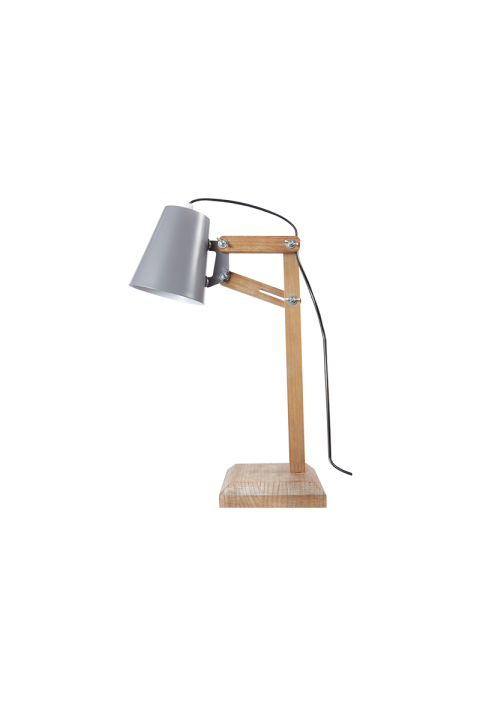 NETTO TABLE LIGHTING 1ΧΕ14 WOOD+GREY METAL 27Χ16ΧΗ53CM SELDON