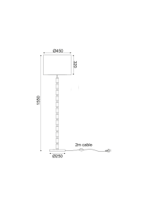NETTO FLOOR LIGHTING 1ΧΕ27 WOOD+WHITE SHADE Φ45ΧΗ155CM ASSOUAN
