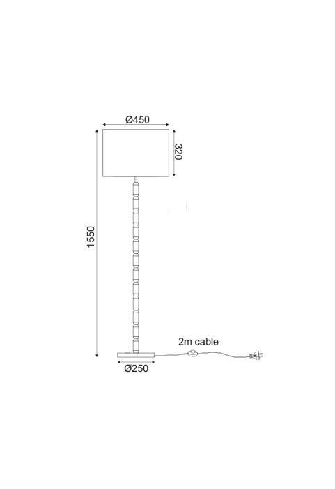 NETTO FLOOR LIGHTING 1ΧΕ27 WOOD+WHITE SHADE Φ45ΧΗ155CM ASSOUAN