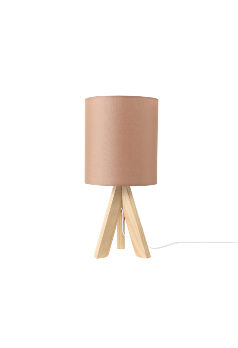 НАСТОЛНА ЛАМПА 1ΧΕ14 ДЪРВО+КАФЯВО АМПАЗУР Φ18XH40CM PICCOLO