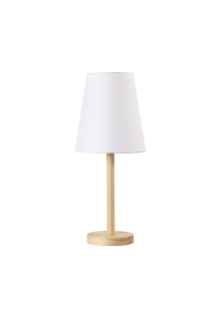 НАСТОЛНА ЛАМПА 1ΧΕ14  ДЪРВО+БЯЛ ΑΜΠАЗУР Φ18XH39CM NOSTOS