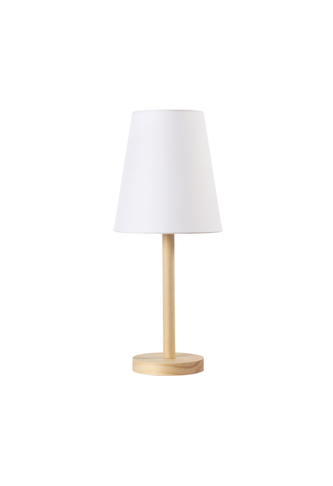 НАСТОЛНА ЛАМПА 1ΧΕ14  ДЪРВО+БЯЛ ΑΜΠАЗУР Φ18XH39CM NOSTOS