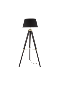 ЛАМПИОН 1ΧΕ27  ДЪРВО+ЧЕРНО АМПАЗУР + МЕСИНГ МЕТАЛ +65Χ55ΧΗ144CM MOUSSE