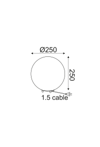 ПОДОВА ЛАМПА 1ΧΕ27 БЯЛО СТЪКЛО +ПЛАСТМАСОВО Φ25ΧΗ25CM LUNA
