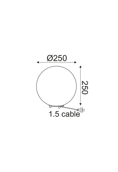 ПОДОВА ЛАМПА 1ΧΕ27 БЯЛО СТЪКЛО +ПЛАСТМАСОВО Φ25ΧΗ25CM LUNA