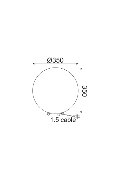 ПОДОВА ЛАМПА  1ΧΕ27 БЯЛО СТЪКЛО +ПЛАСТМАСОВО Φ35ΧΗ35CM LUNA
