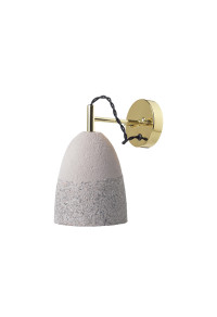 АПЛИК 1ΧΕ27 СИВА ГЛИНА+ МЕСИНГ ΜΕΤΑЛ 22,5Χ14Χ26CM