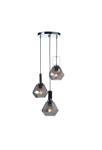 ПОЛИЛЕЙ 3ΧΕ27  СТЪКЛО ФИМЕ+ ЦВЯТ МЕТАЛ  Φ30ΧΗ101CM DIAMONDRA