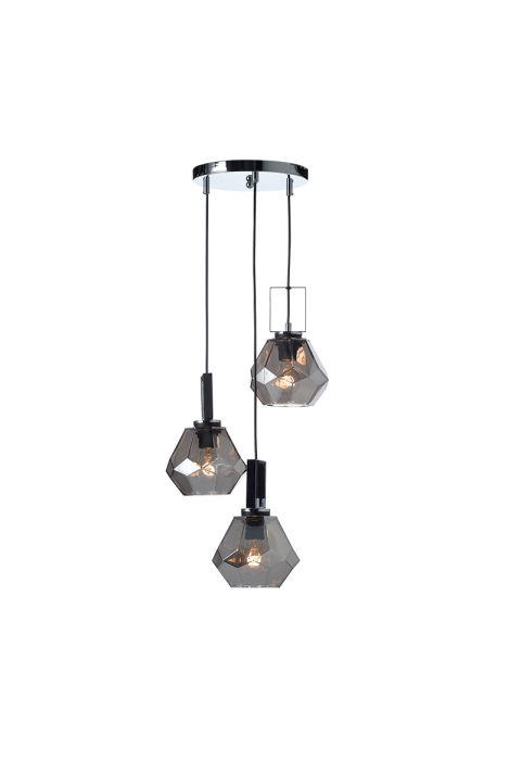 ПОЛИЛЕЙ 3ΧΕ27  СТЪКЛО ФИМЕ+ ЦВЯТ МЕТАЛ  Φ30ΧΗ101CM DIAMONDRA