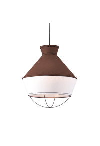 ПЕНДЕЛ 3ΧΕ27 ПЛАТ КАФЯВ + БЯЛ Φ45ΧΗ120CM